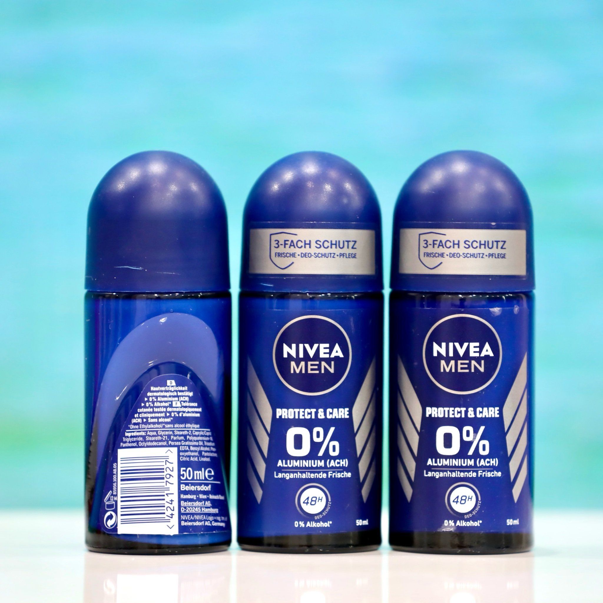 Lăn nách khử mùi Nivea Men Protect&Care 48h với 0% Aluminium - Dành cho Nam