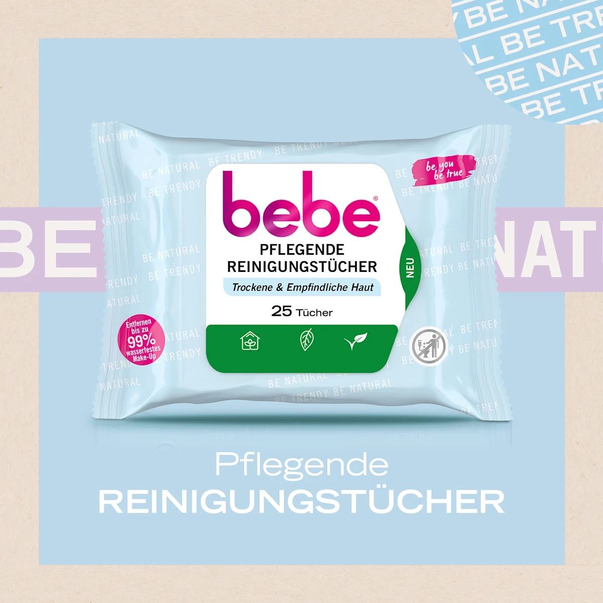 Khăn Giấy Tẩy Trang Dưỡng Ẩm Bebe Abschminktücher Pflegend - Gói 25 Miếng