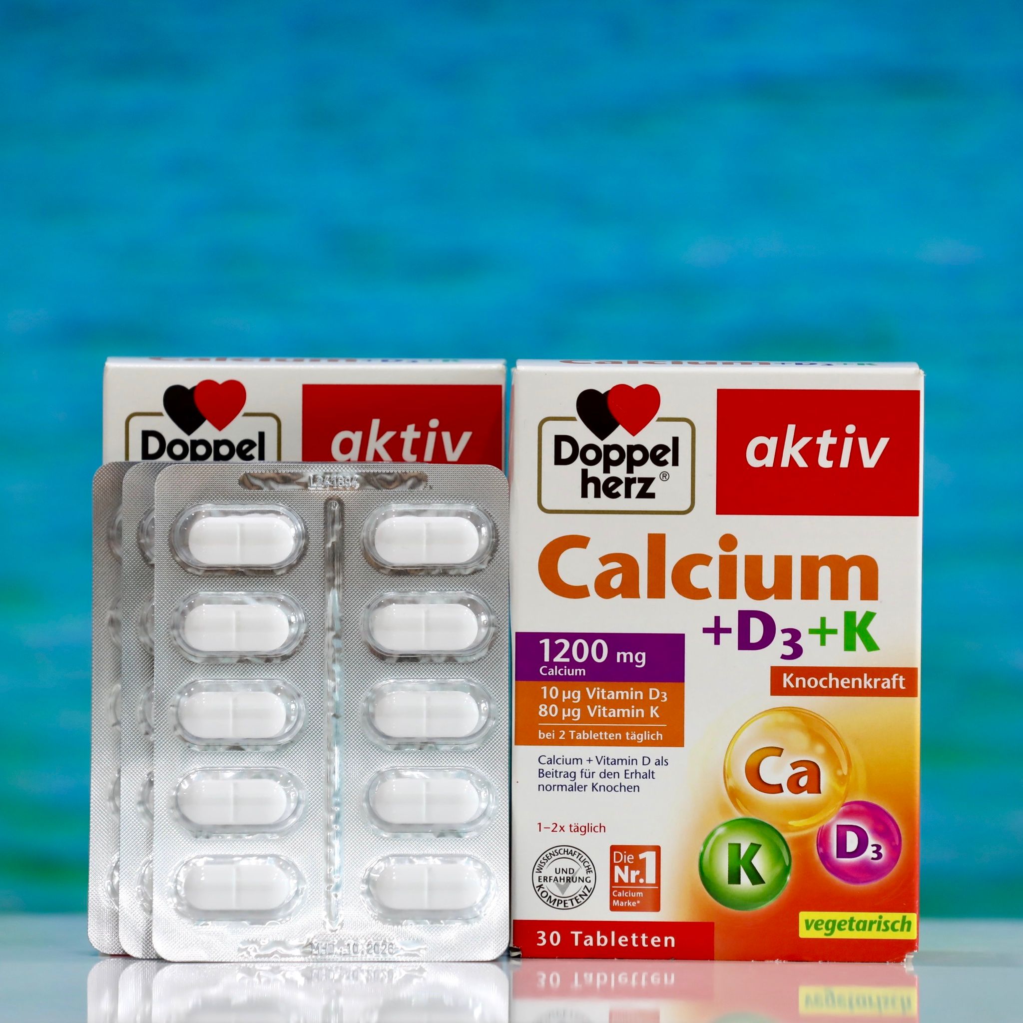 Viên uống Doppelherz Calcium + D3 + K - Hỗ trợ bổ sung canxi và vitamin