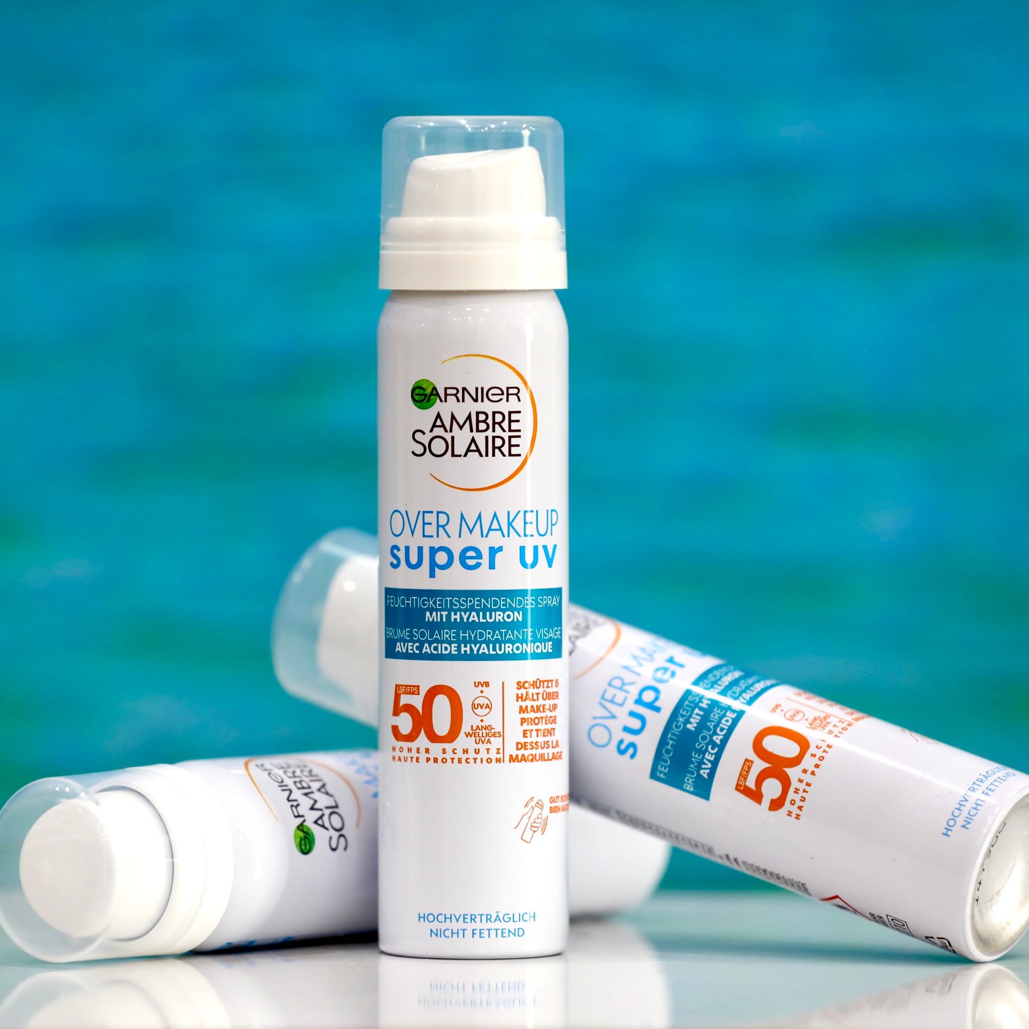 Xịt Chống Nắng Garnier Super UV SPF50 – Dạng Xịt Cho Mặt, Dùng Trên Lớp Trang Điểm