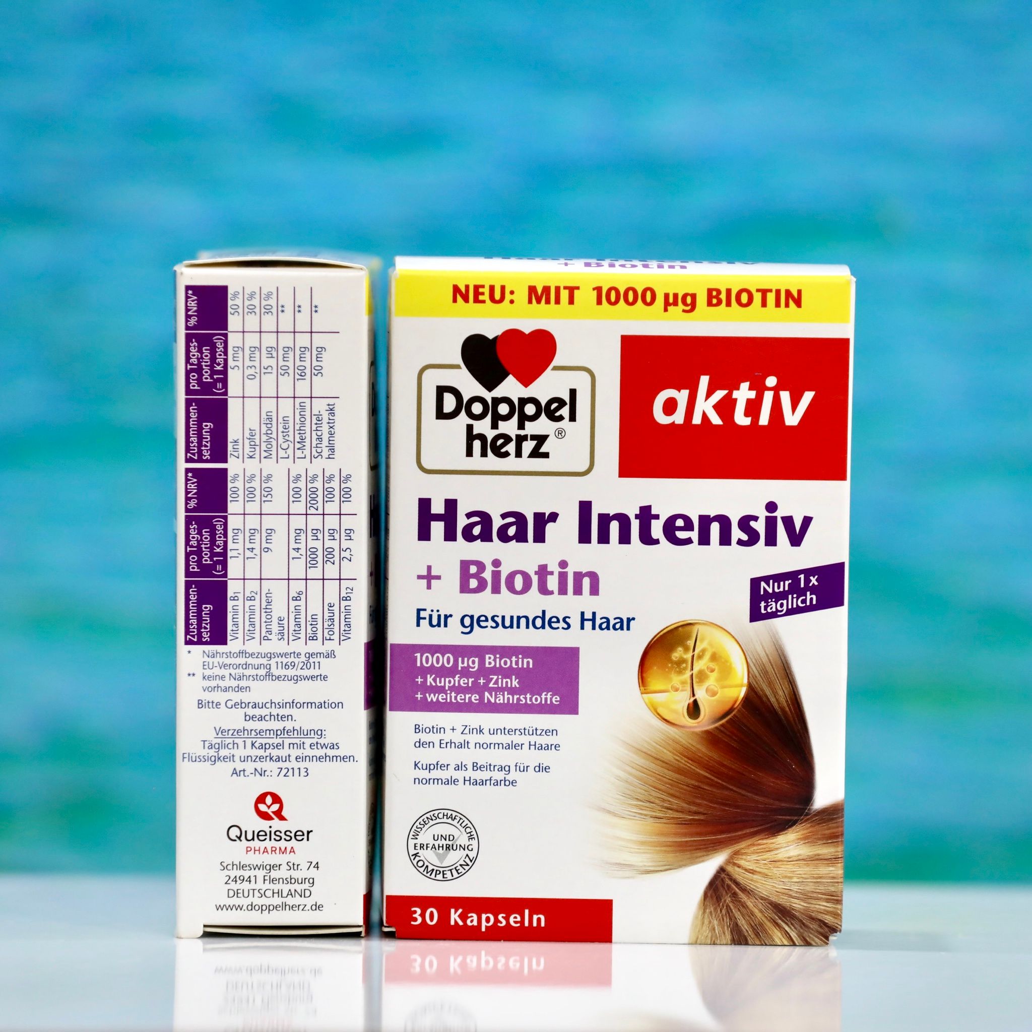 Viên uống bổ sung Biotin chăm sóc tóc Doppelherz Haar Intensiv – Đức – Hộp 30 viên