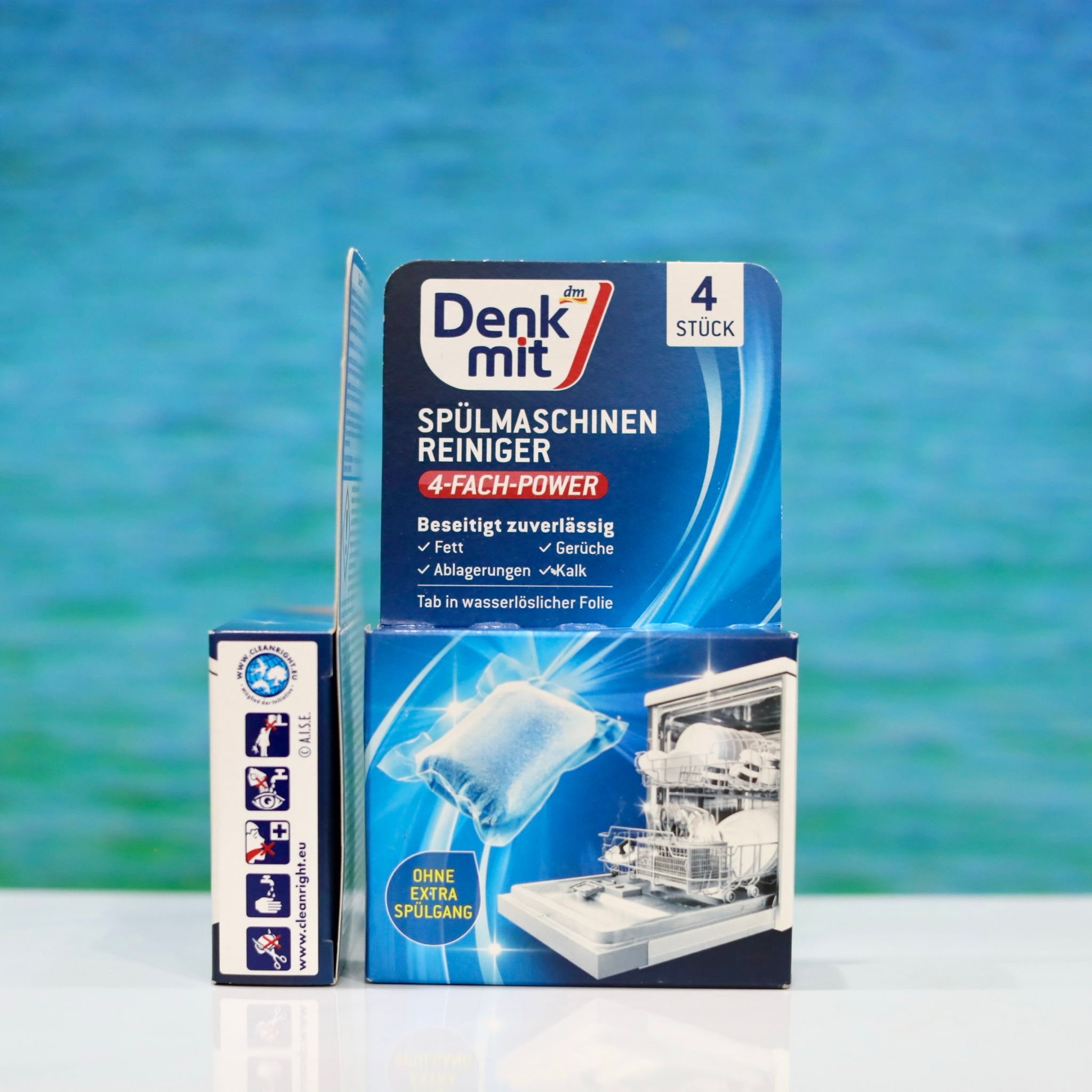 Viên rửa máy rửa chén Denkmit – Làm sạch và khử mùi máy – Hộp 4 viên