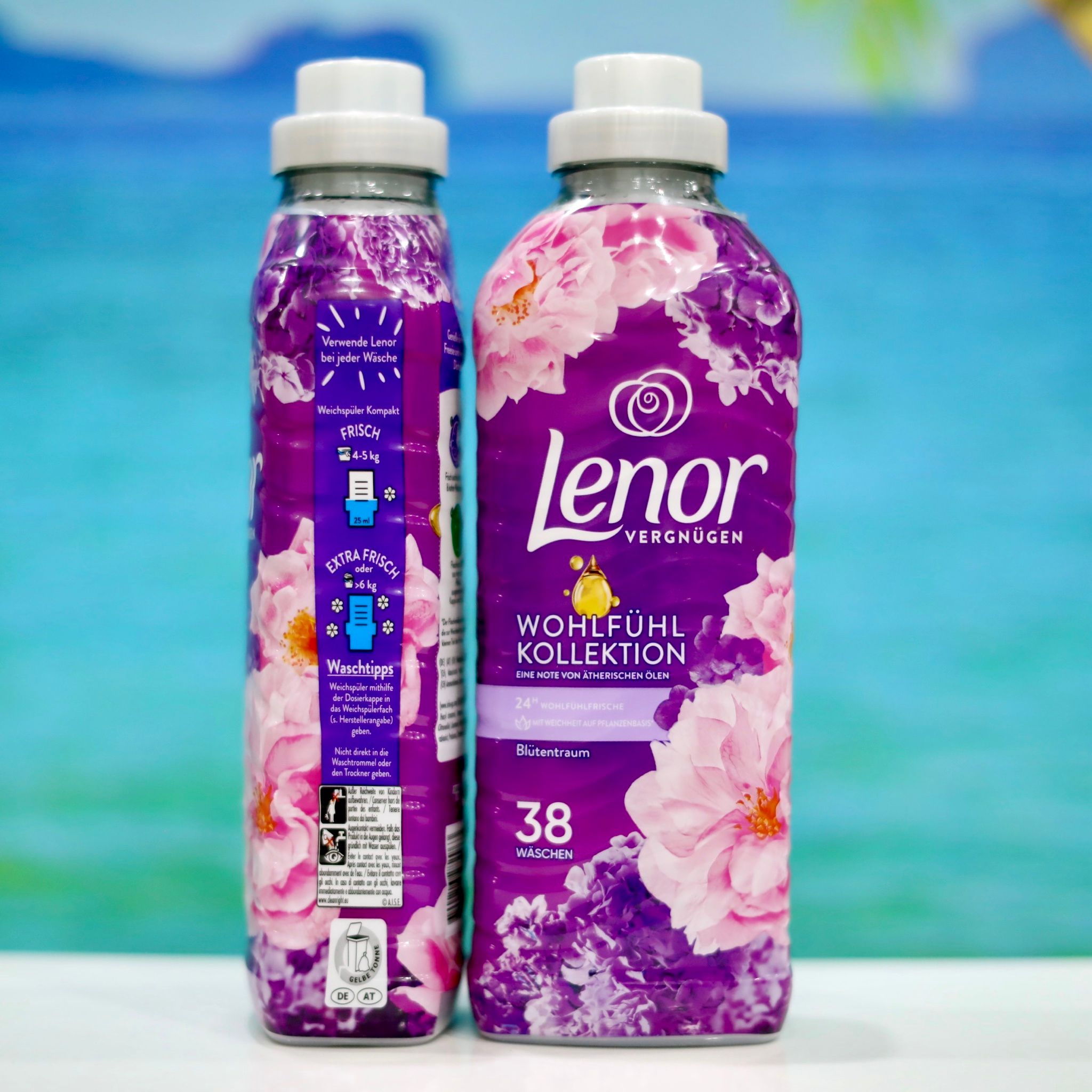 Nước xả vải Lenor Amethyst Blütentraum 950ml – Hương hoa tím – Dùng khoảng 40 lần giặt