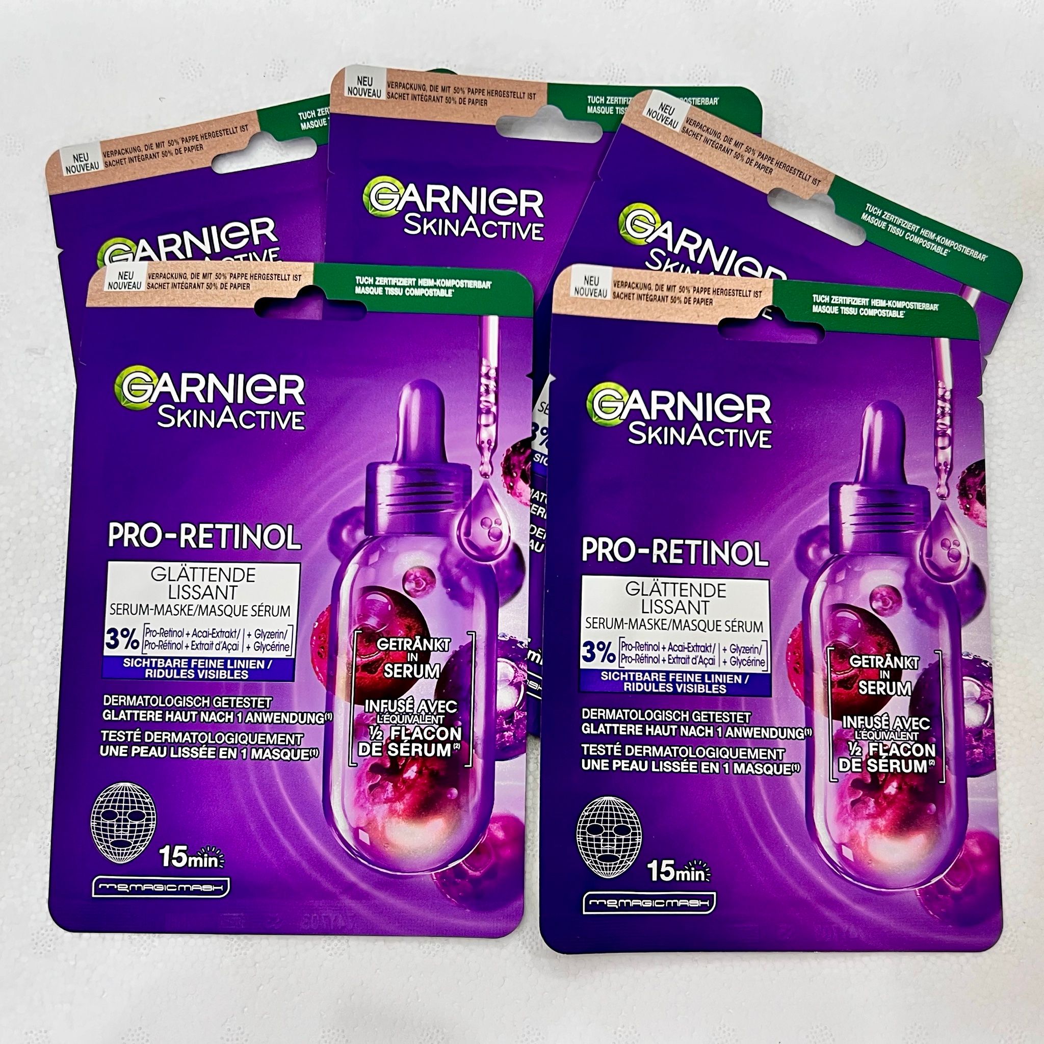 Mặt Nạ Dưỡng Da Garnier SkinActive Pro-Retinol – Cấp Ẩm Sáng Da, Dành Cho Da Lão Hóa