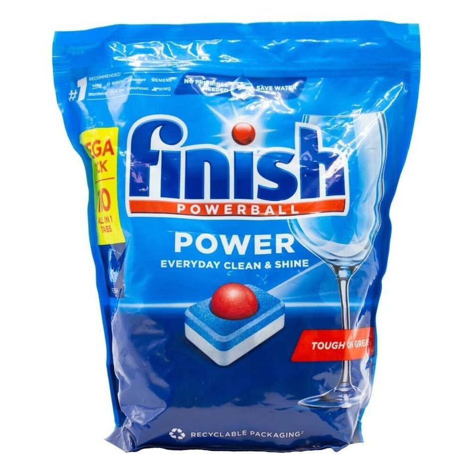 Viên Rửa Bát Finish Power All in 1 Max - Túi 100 Viên | Làm Sạch Vượt Trội, Tiết Kiệm Thời Gian