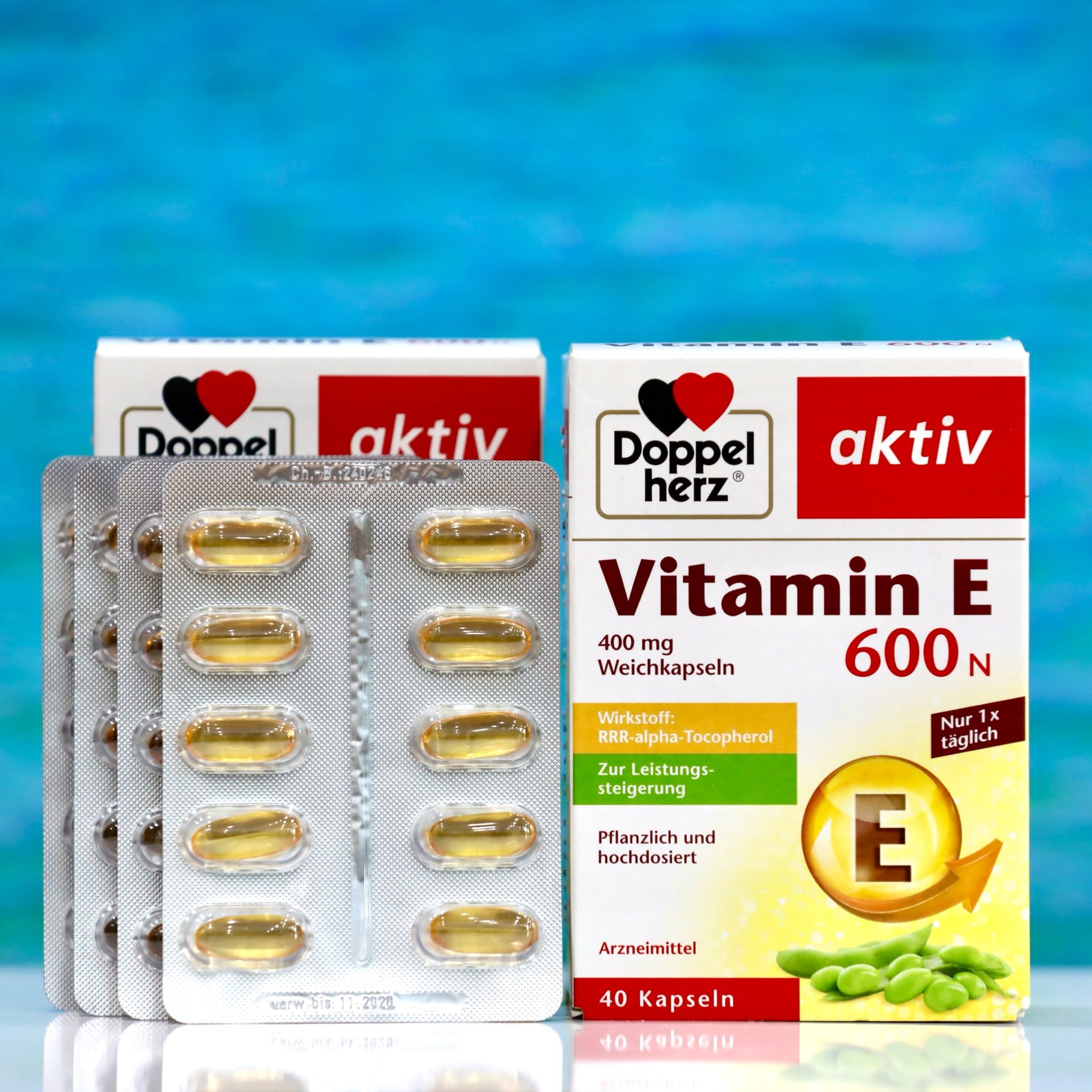 Viên uống VITAMIN E 600N DOPPEL HERZ, hộp 60 viên