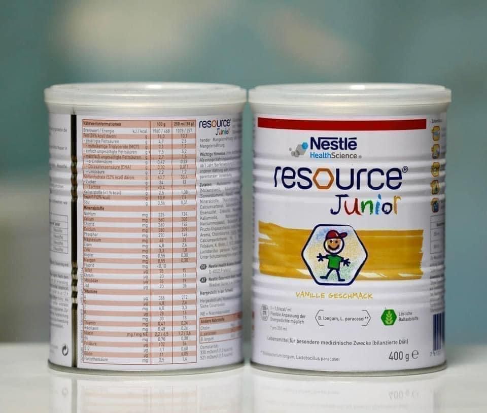 Sữa Tăng Chiều Cao Cho Trẻ Thấp Còi, Biếng Ăn RESOURCE JUNIOR, hộp 400g
