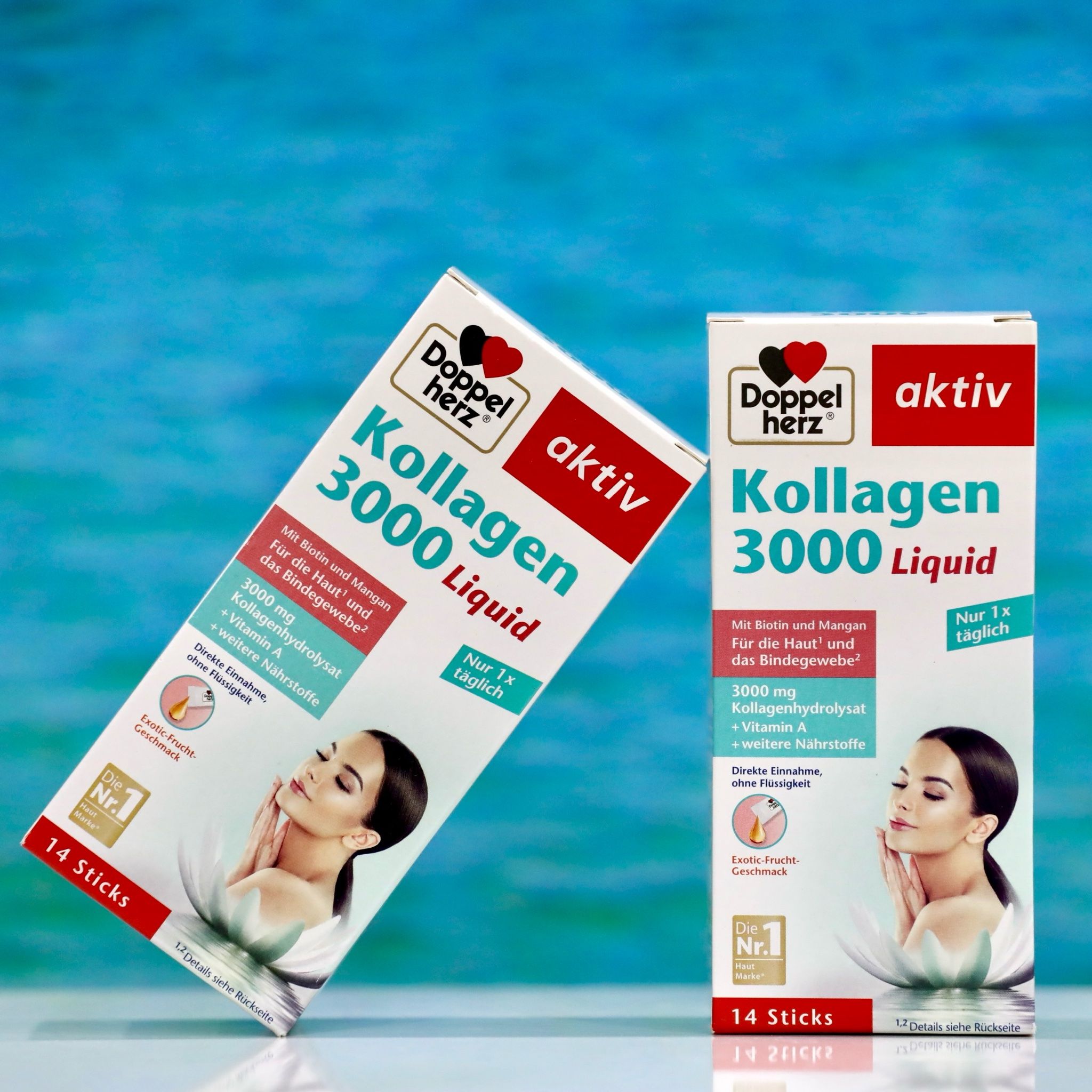 Kollagen 3000 liquid dạng thủy phân với hàm lượng Kollagen cao lên tới 3000mg, hộp 14 gói