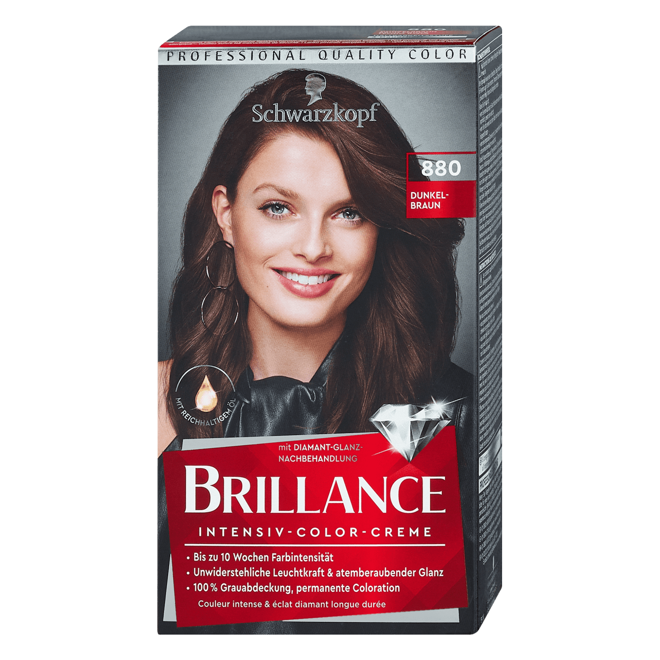 Nhuộm tóc số 880 - Màu nâu tối, Brillance của hãng Schwarzkopf - Đức
