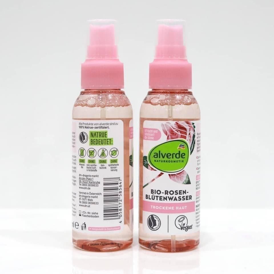Xịt nước hoa hồng alverde, 100ml