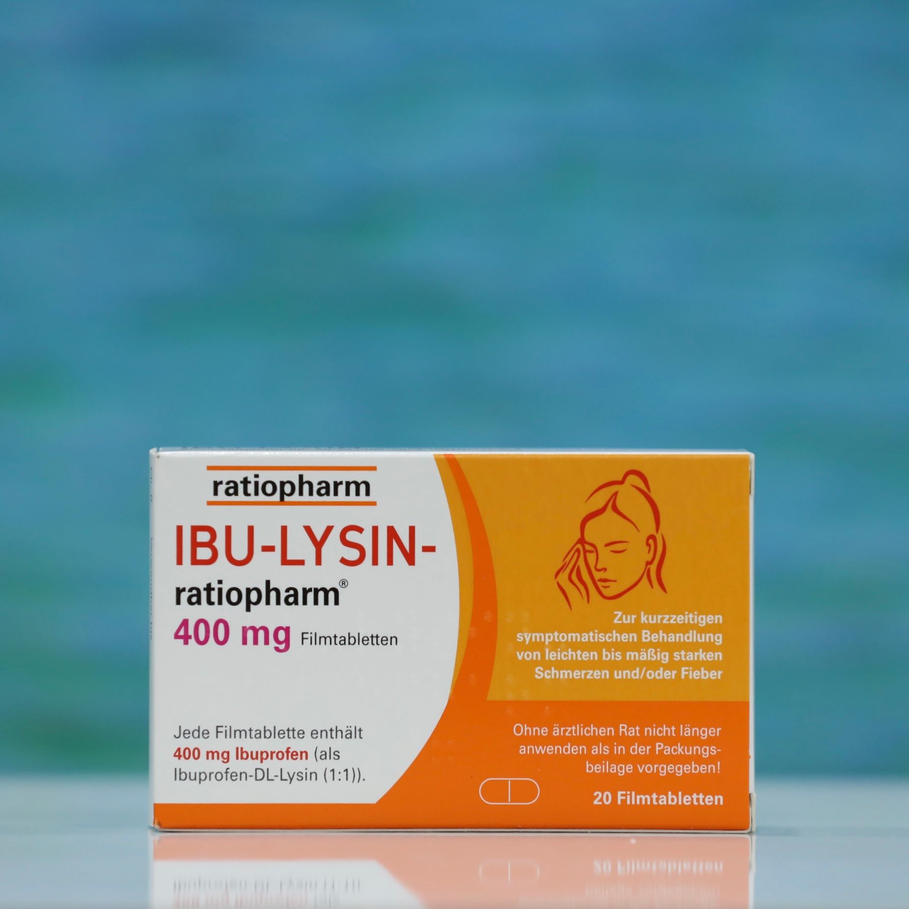 Viên uống giảm đau đầu Ibu-lysin-ratiopharm 400mg, hộp 20 viên