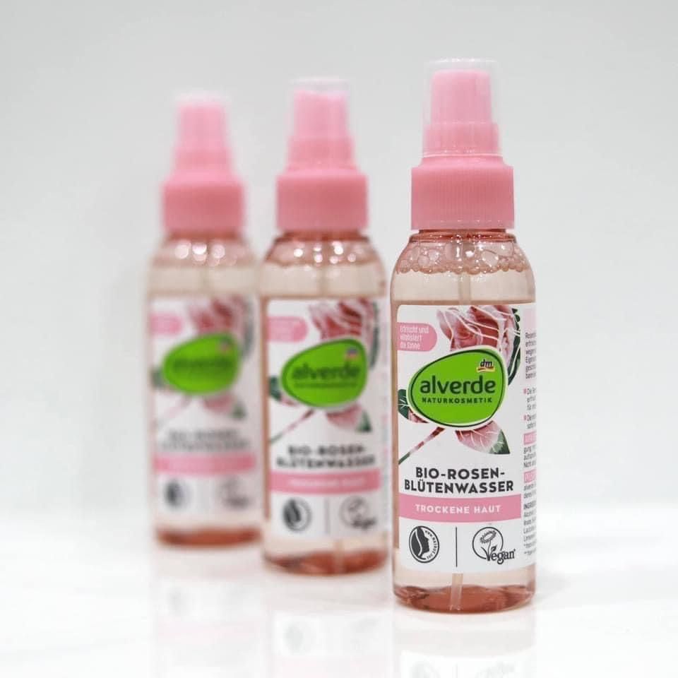 Xịt nước hoa hồng alverde, 100ml