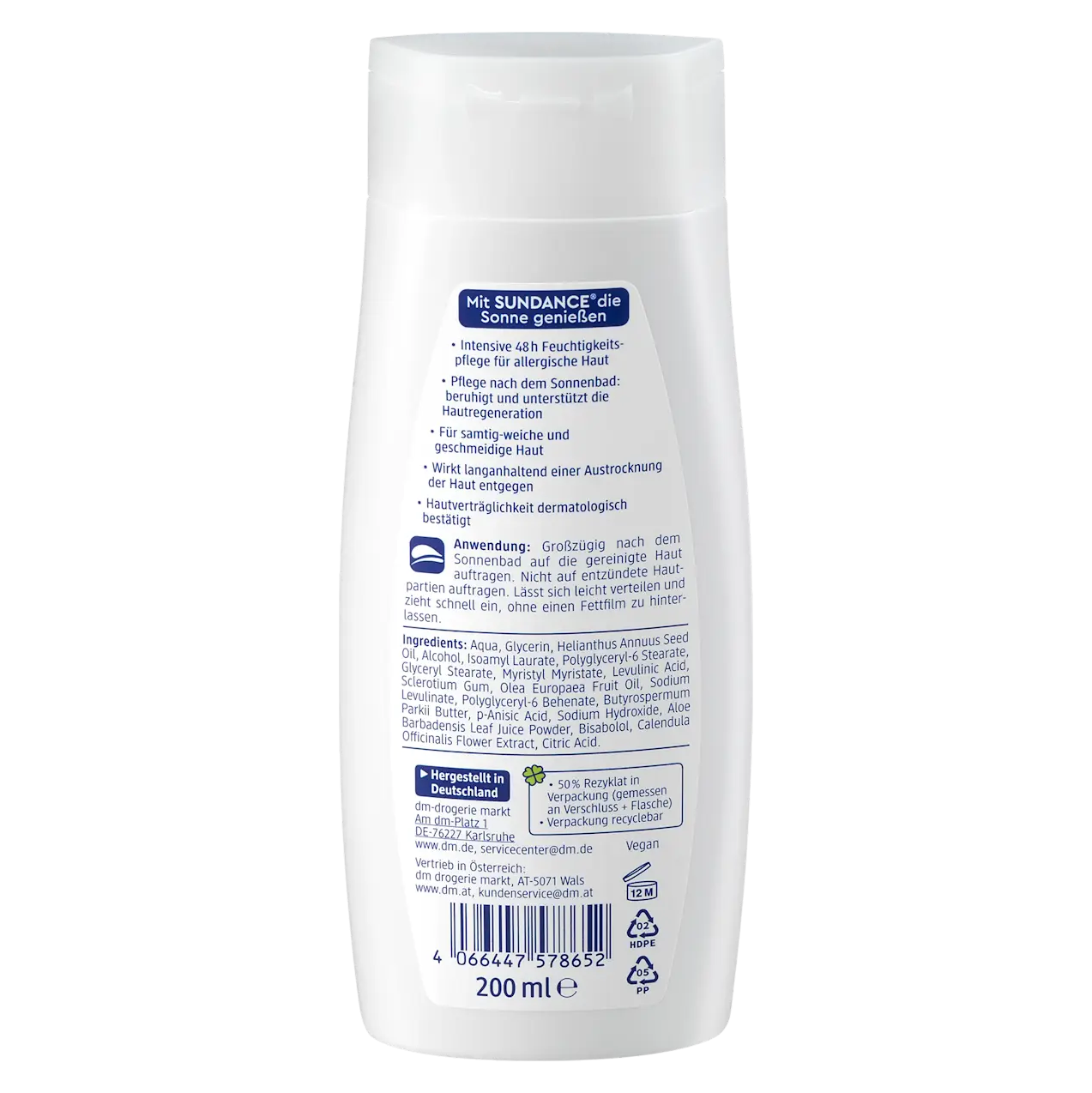 Kem nhả nắng Sundance chai 200ml trắng