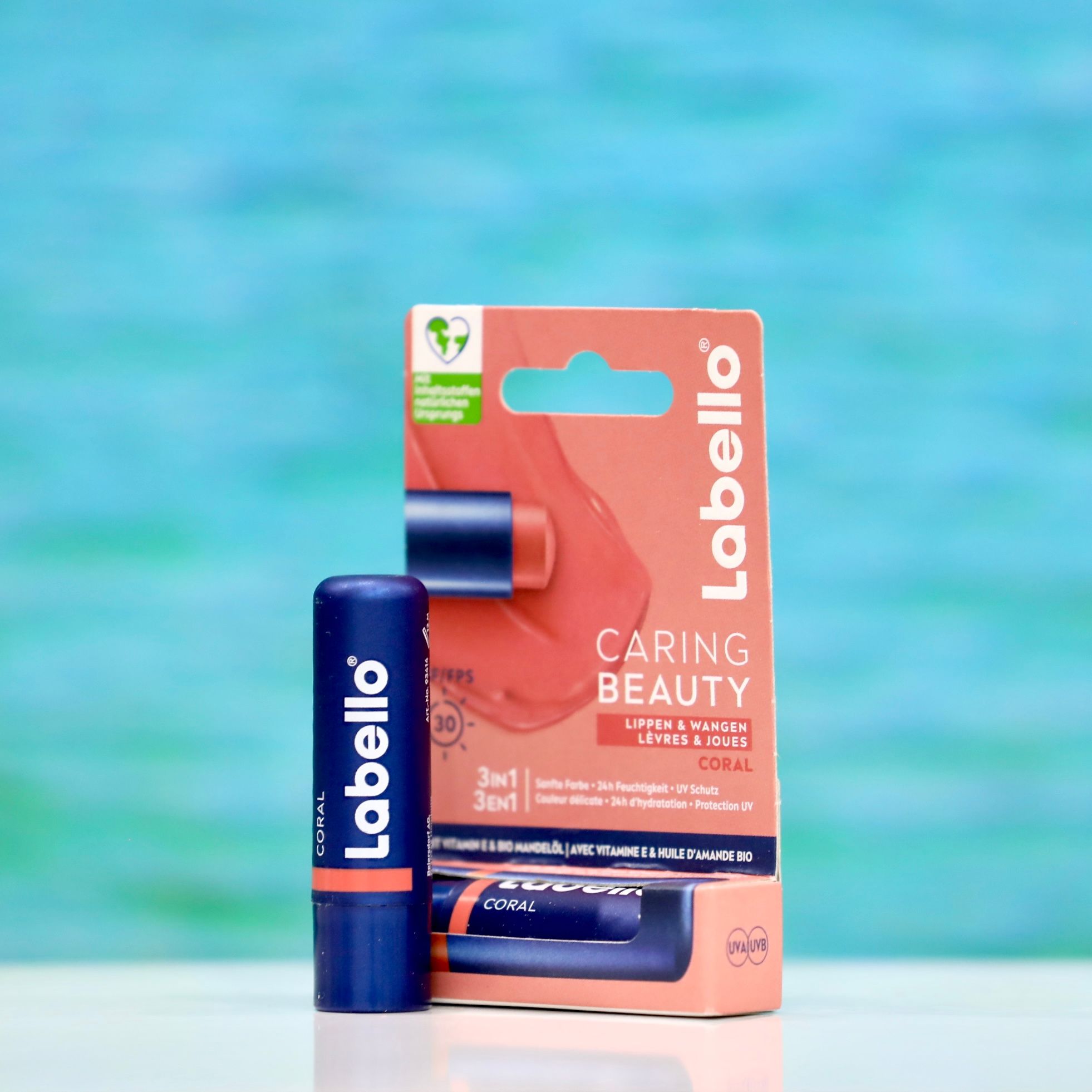 Son dưỡng môi Labello Caring Beauty Coral 4.8g – Dưỡng ẩm, bảo vệ UV, lên màu tự nhiên