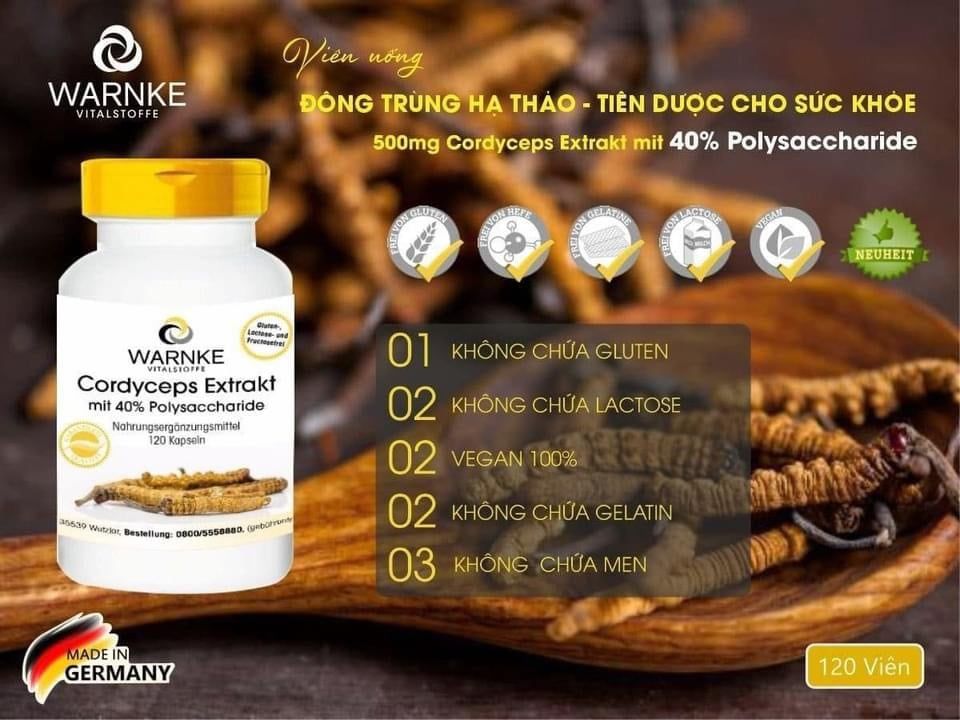 Đông trùng hạ thảo Warnke lọ 120 viên