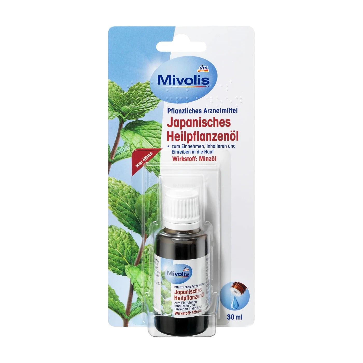 Tinh Dầu Bạc Hà Mivolis Japanisches Heilpflanzenol, 30 ml