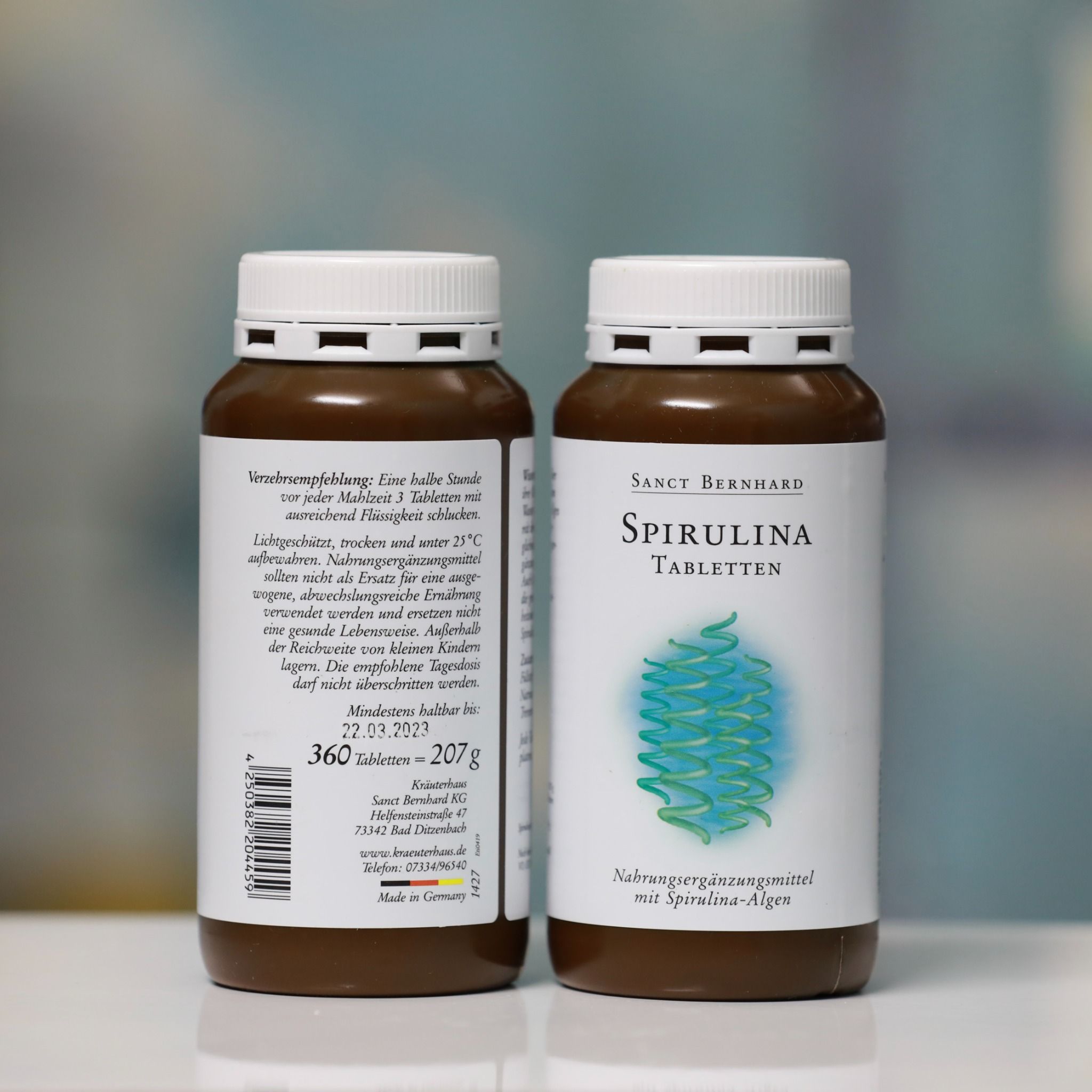 Tảo Xoắn Spirulina Tabletten Sanct Bernhard, 360 Viên