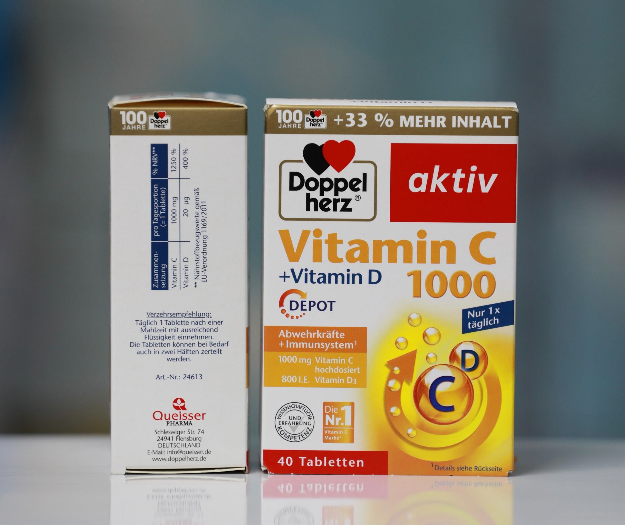 Vitamin C 1000 + Vitamin D, hộp 30 viên