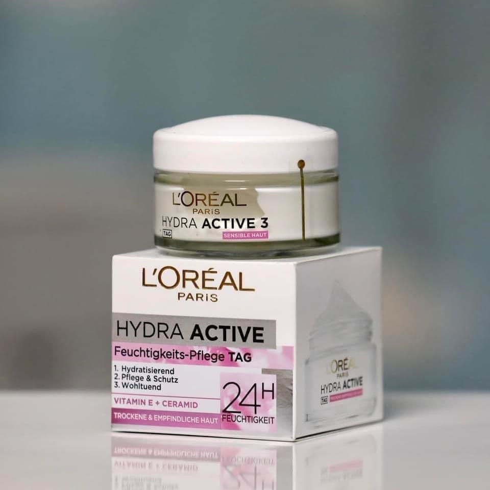 Kem Dưỡng Da Loreal Hydra Active 3 24h Ban Ngày, 50ml