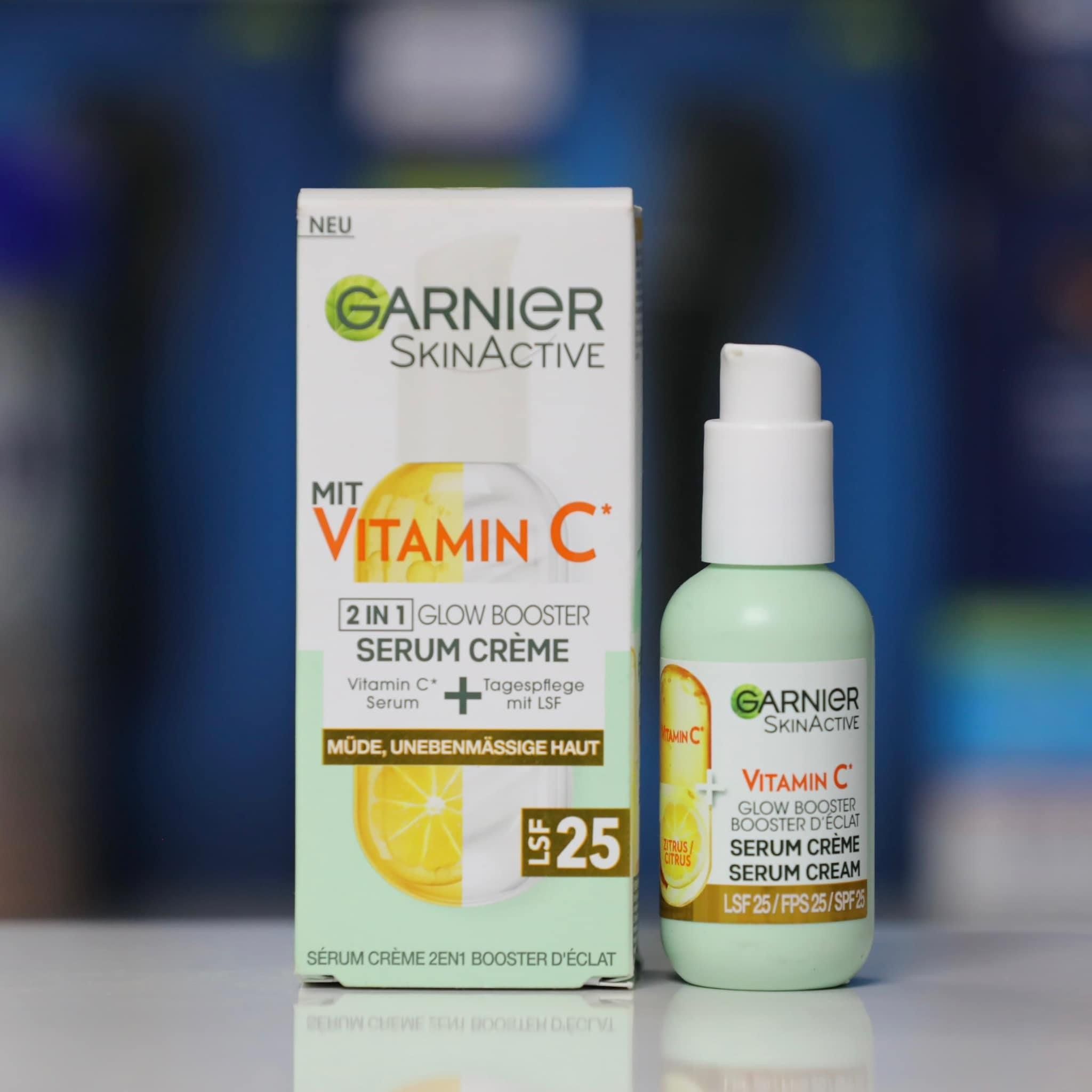 Serum + kem dưỡng da 2in1 vitamin C Garnier, 50ml