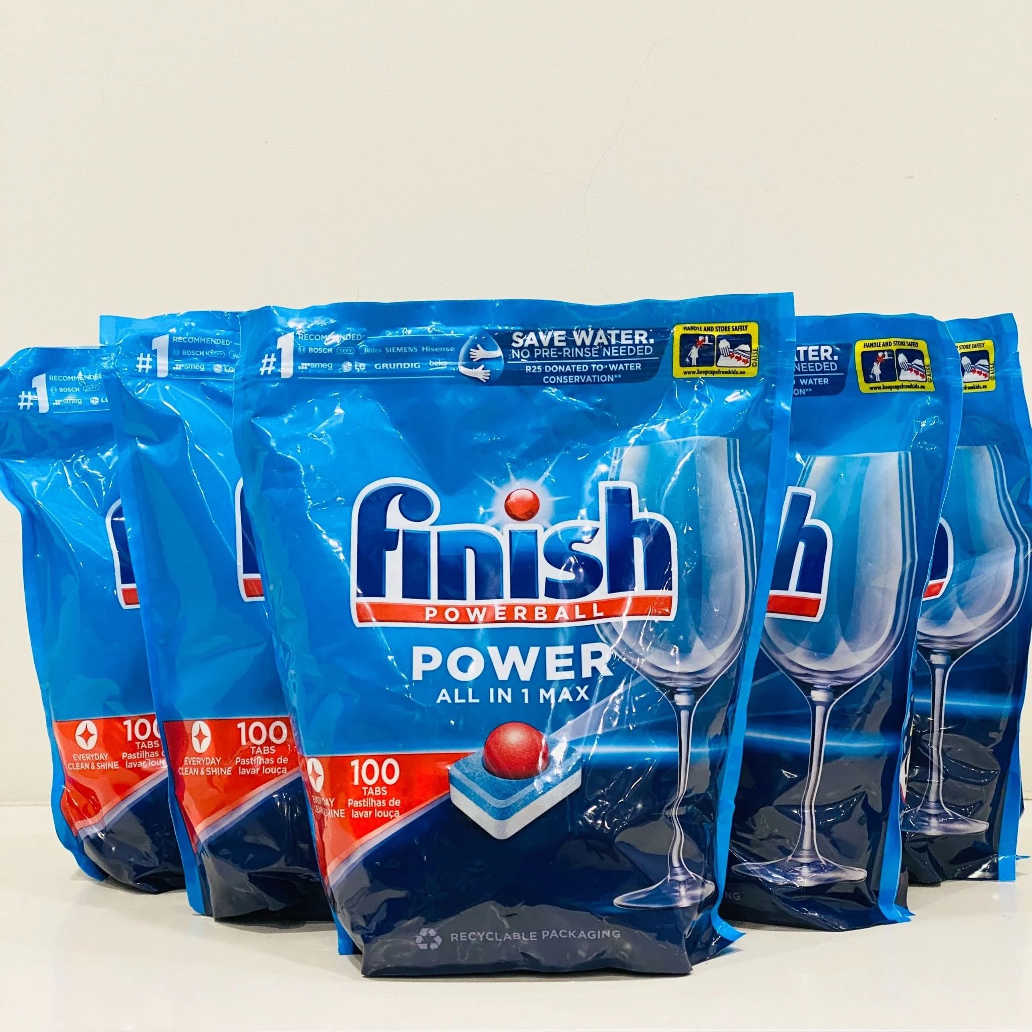 Viên Rửa Bát Finish Power All in 1 Max - Túi 100 Viên | Làm Sạch Vượt Trội, Tiết Kiệm Thời Gian