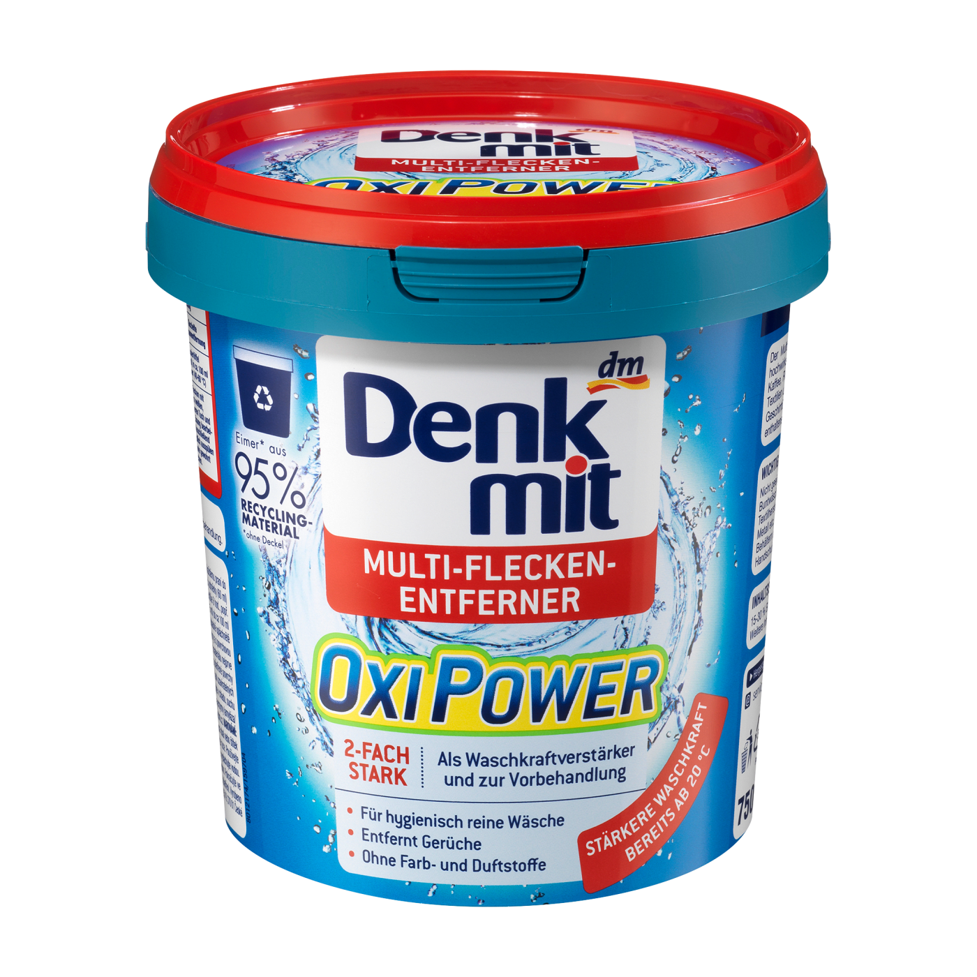 Bột tẩy chất bẩn quần áo màu Oxi Power Denkmit, hộp 750g