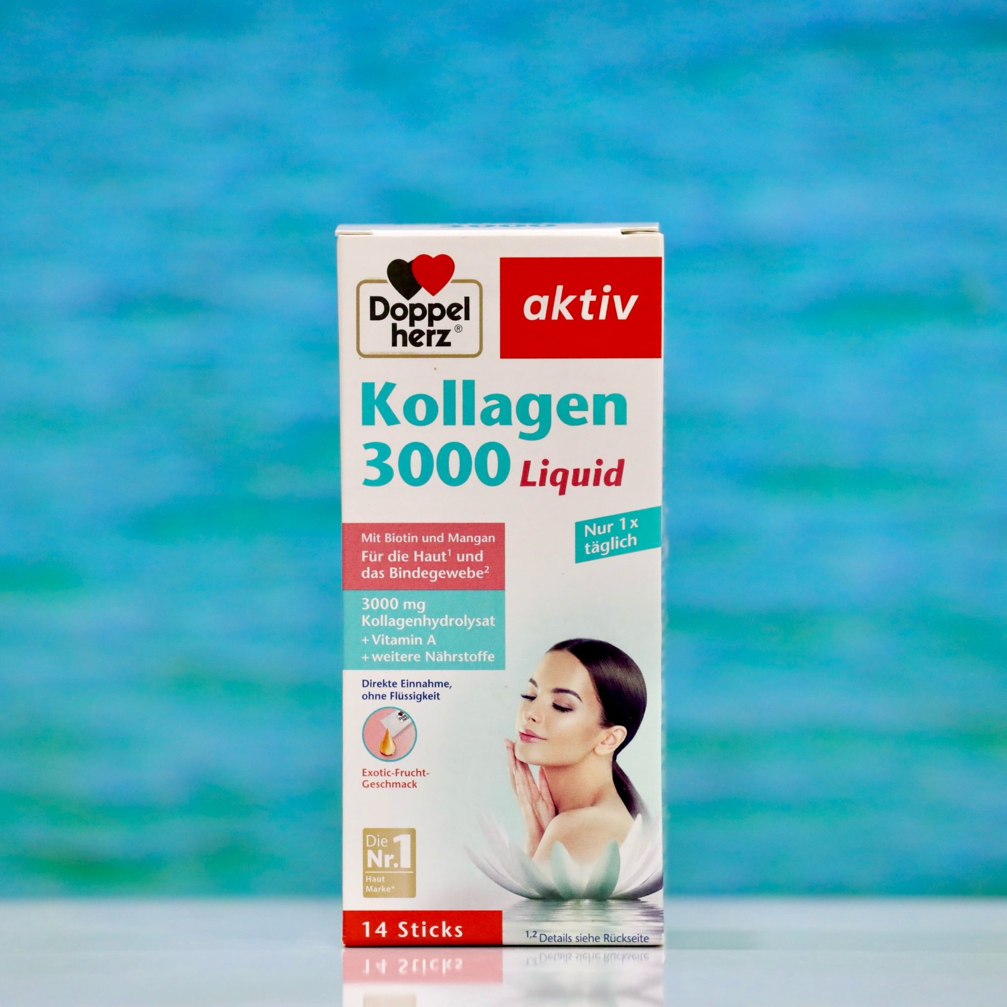 Kollagen 3000 liquid dạng thủy phân với hàm lượng Kollagen cao lên tới 3000mg, hộp 14 gói