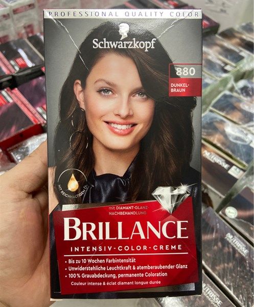 Nhuộm tóc số 880 - Màu nâu tối, Brillance của hãng Schwarzkopf - Đức
