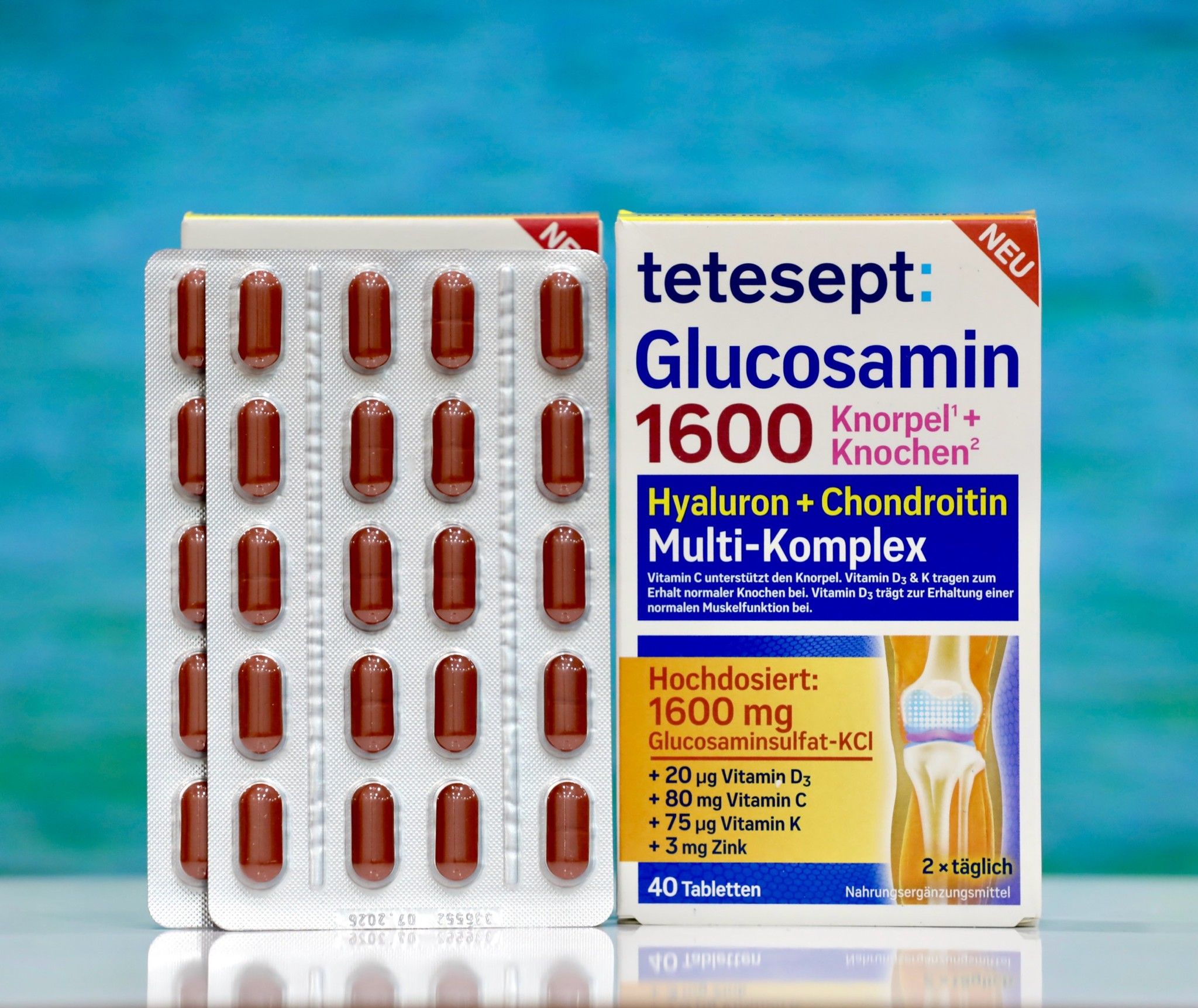 Viên uống Glucosamin 1600 của hãng Tetesept, hộp 40 viên