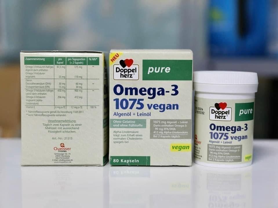 OMEGA-3 1075 Thuần chay VEGAN của hãng DOPPELHERZ