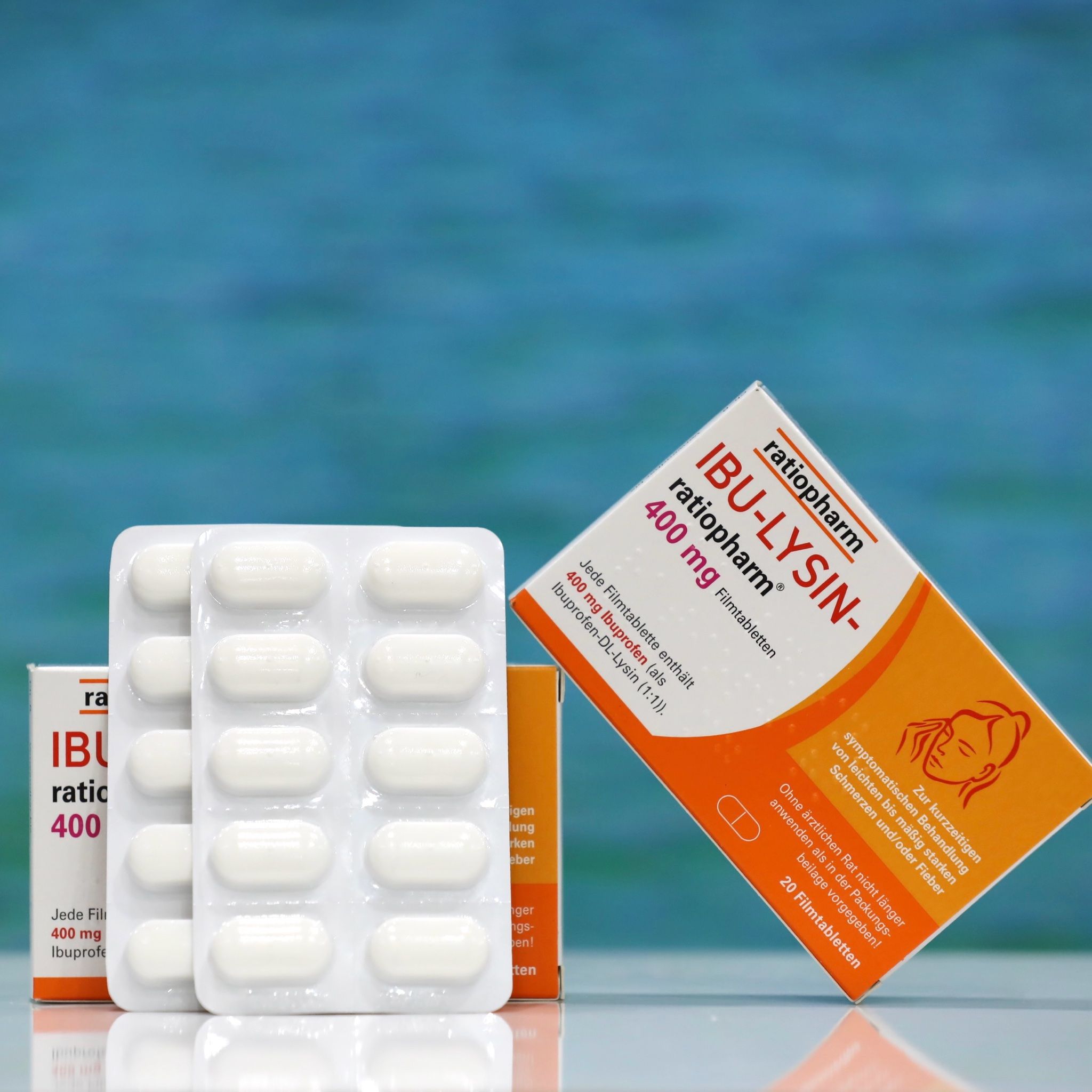 Viên uống giảm đau đầu Ibu-lysin-ratiopharm 400mg, hộp 20 viên