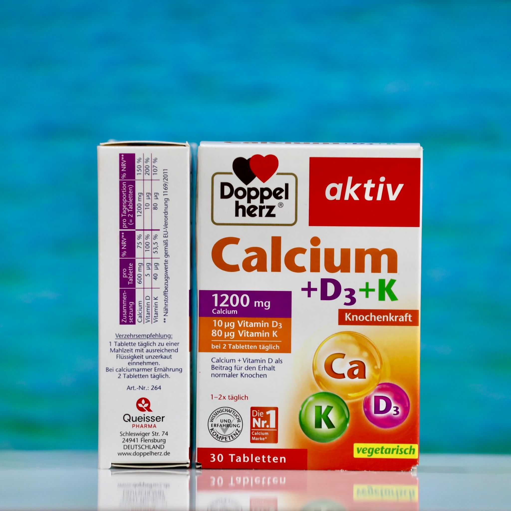 Viên uống Doppelherz Calcium + D3 + K - Hỗ trợ bổ sung canxi và vitamin