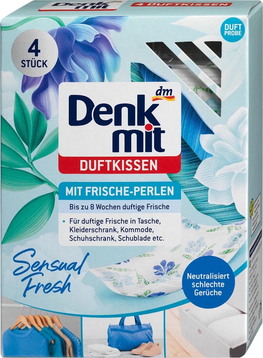 Thơm tủ quần áo Denkmit của Đức, hộp 4 gói