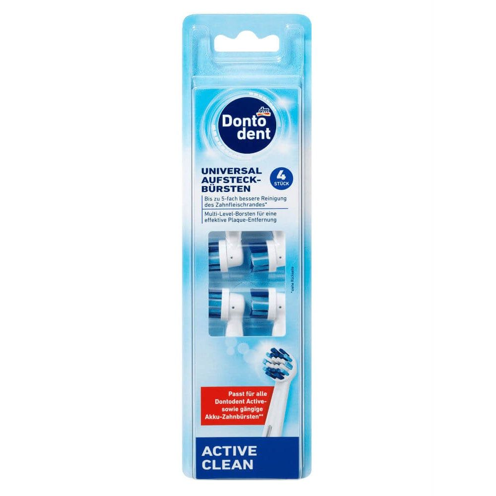 Đầu thay bàn chải điện Dontodent Active Cross 3 đầu bàn chải - Hàng nội địa Đức, (có bán lẻ)