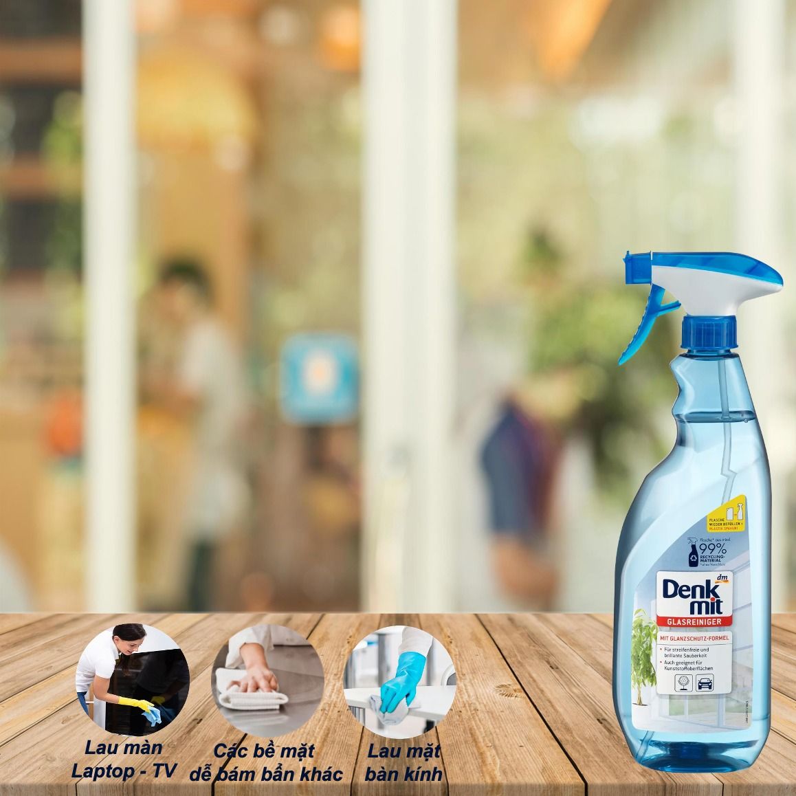 Dung Dịch Vệ Sinh Kính Denkmit Glasreiniger – Công Thức Sáng Bóng, Hiệu Quả Cao