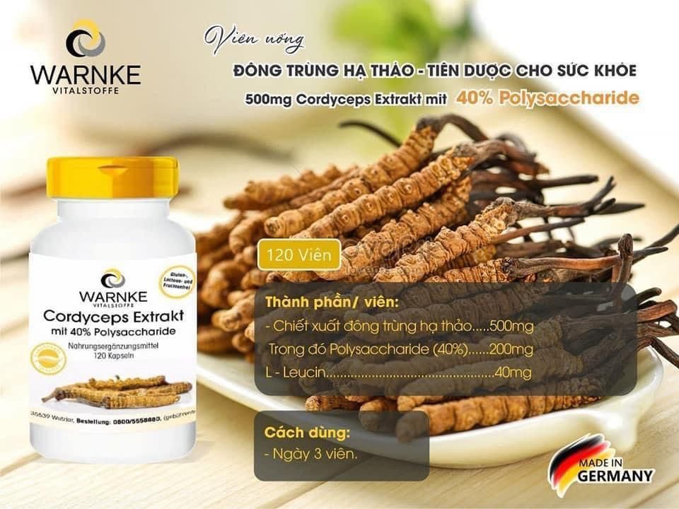 Đông trùng hạ thảo Warnke lọ 120 viên