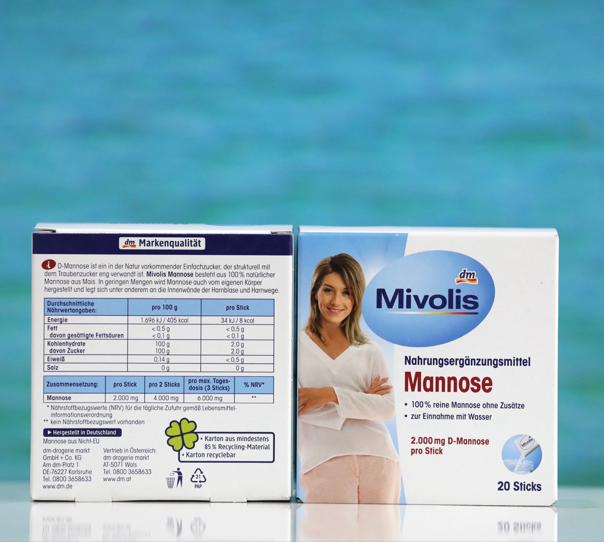 Viên uống hỗ trợ đường tiết niệu Mivolis D-Mannose dạng bột – Hộp 20 gói