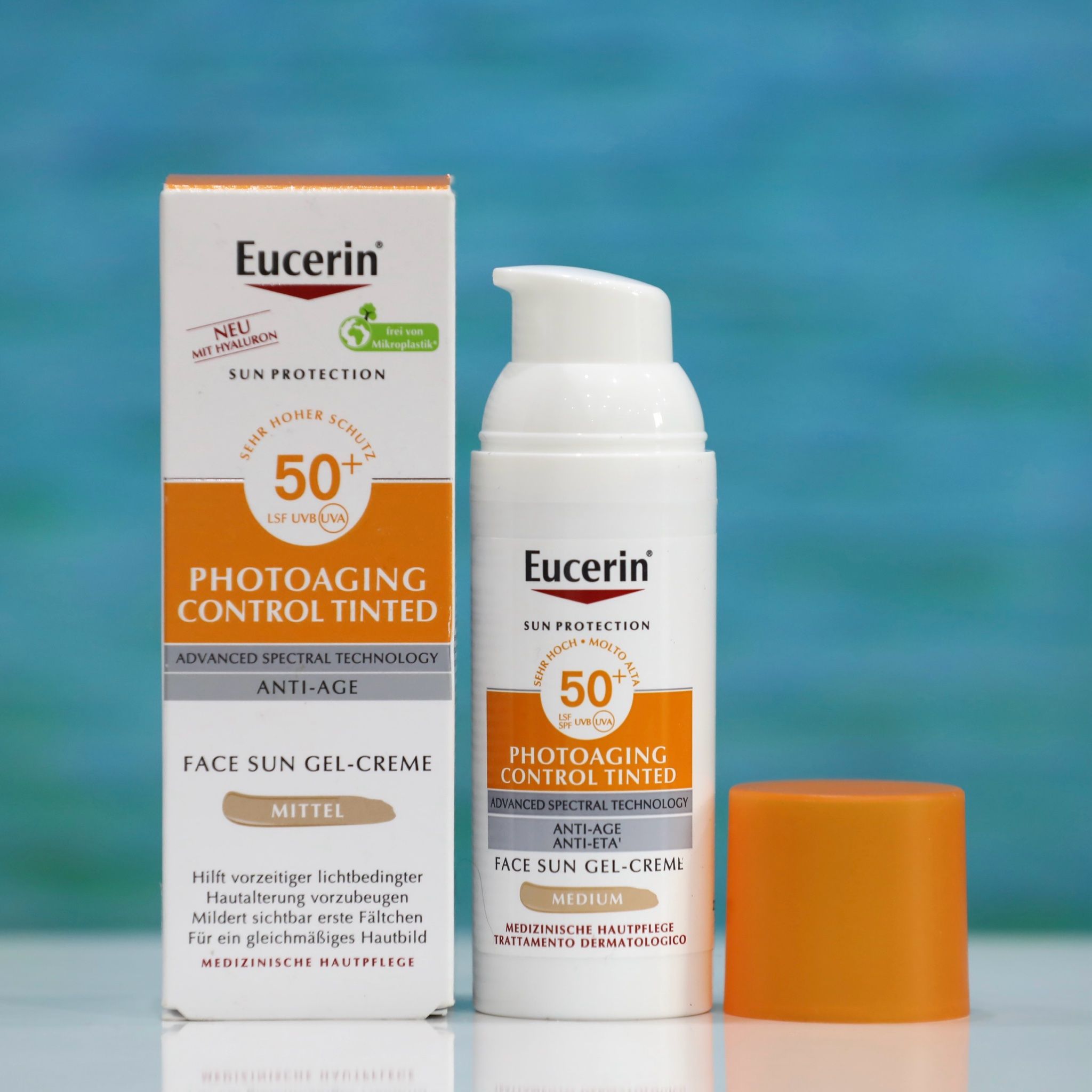 Kem chống nắng Eucerin Photoaging Control tinted Sun gel - cream Medium, 50ml