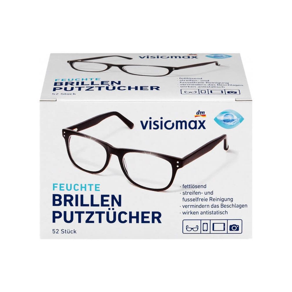 Hộp khăn lau kính, giấy lau kính Visiomax 52 tờ siêu sạch chống bám bụi trở lại