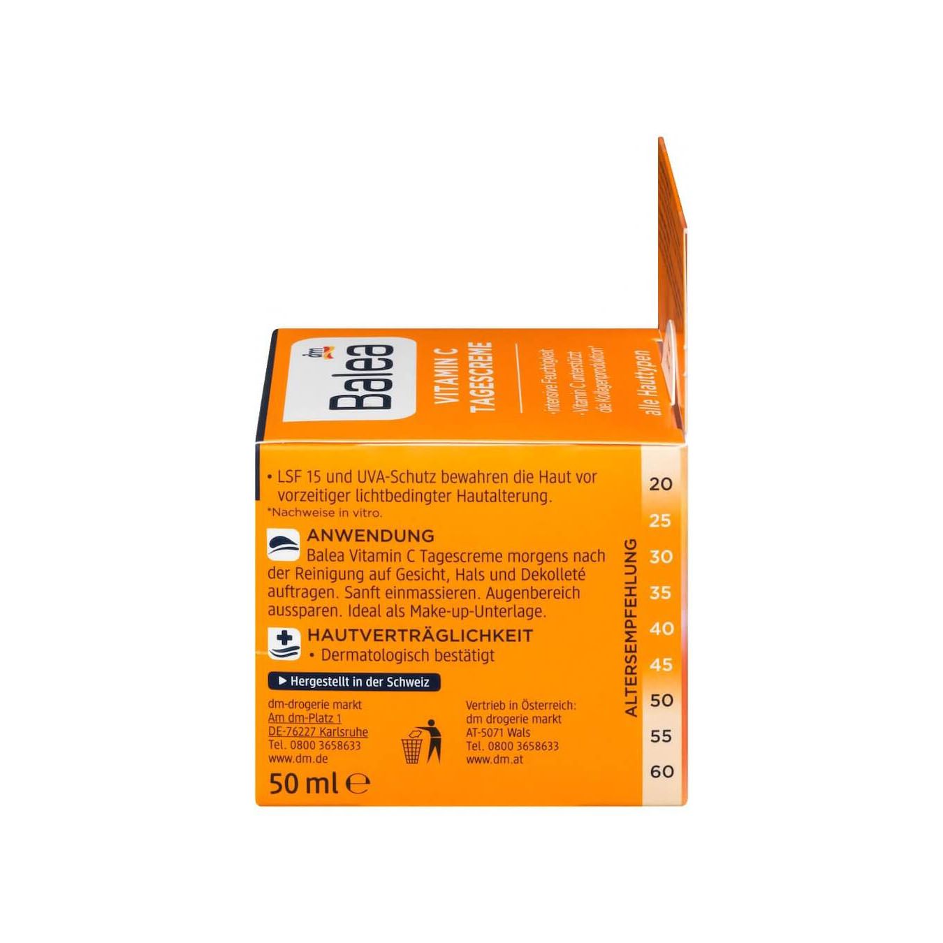 Kem Dưỡng Da Balea Vitamin C Giúp Da Trắng Sáng, Đều Màu, 50ml
