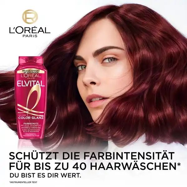 Dầu gội L'Oréal Elvital Color Glanz - Bảo vệ màu nhuộm, bóng mượt tóc, 250ml