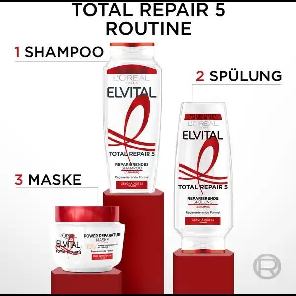 Dầu Gội Phục Hồi Tóc Hư Tổn L'Oréal Paris Elvital Total Repair 5 - 300ml