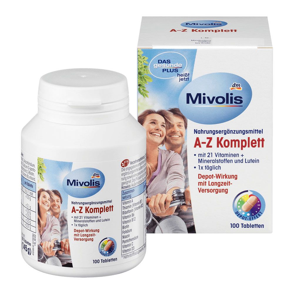 Vitamin Tổng Hợp Mivolis A-Z Depot Cho Người Dưới 50 Tuổi, A-Z trẻ, 100 Viên