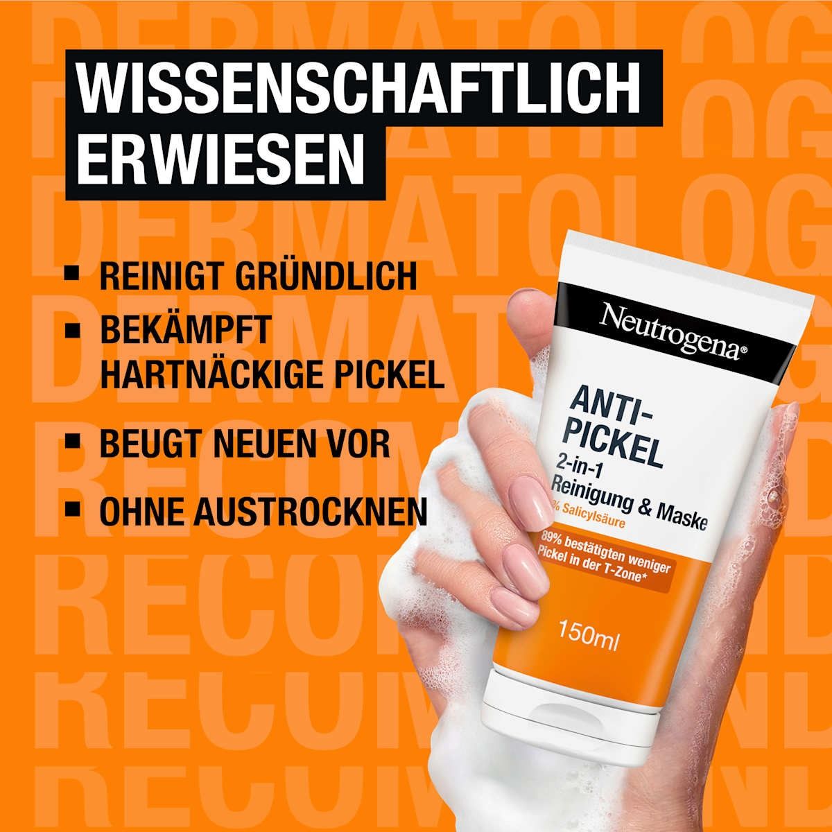 Sữa rửa mặt 2in1 Neutrogena Anti Pickel 150ml – Làm sạch sâu, hỗ trợ giảm bã nhờn