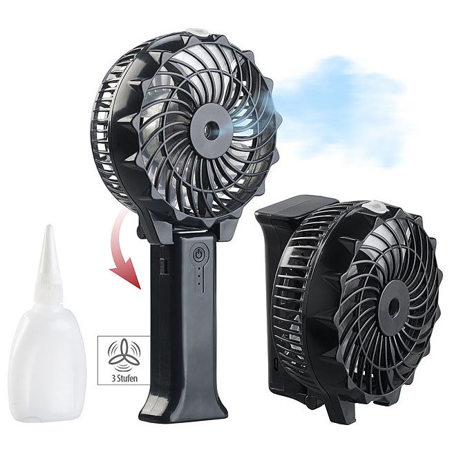 Quạt mini cầm tay tích hợp phun sương Pearl của Đức pin sạc, công suất cực mạnh
