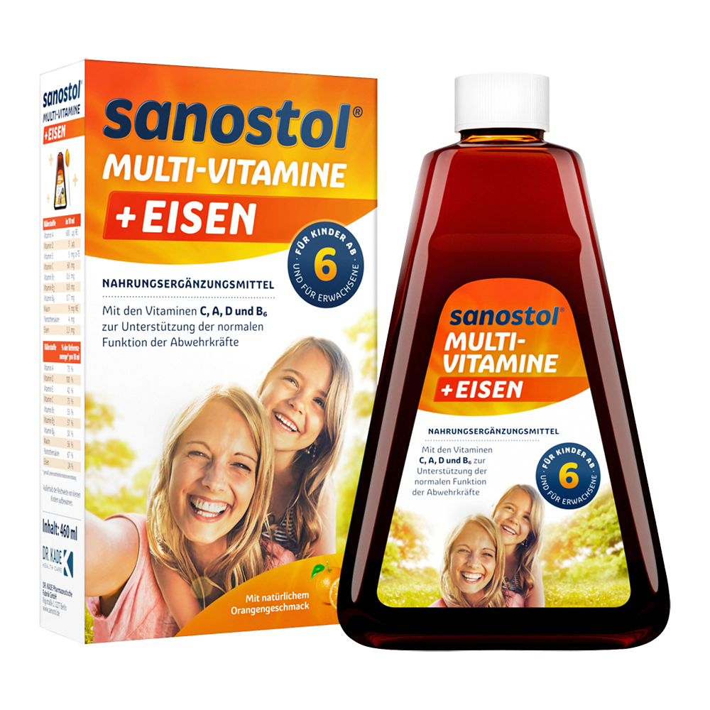 Sanostol Số 6, Vitamin Tổng Hợp + Sắt Cho Bé Từ 6 Tuổi, 460 ml