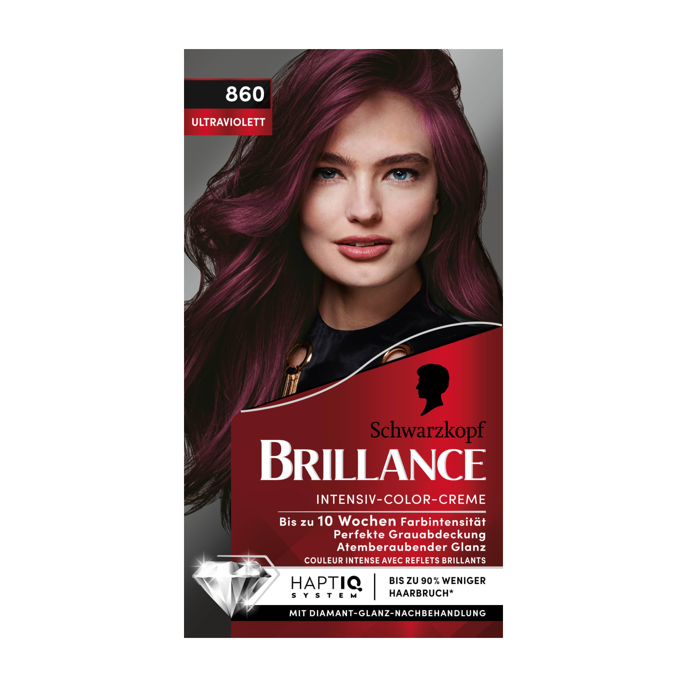 Thuốc nhuộm tóc Schwarzkopf Brillance 860 Ultraviolet - Màu tím ánh sáng, bền màu