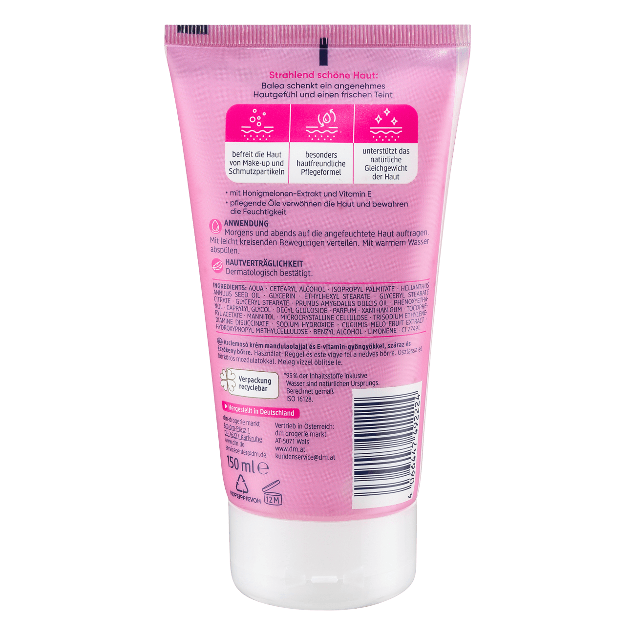 Sữa rửa mặt Balea cho da khô và da nhạy cảm, tuýp 150ml