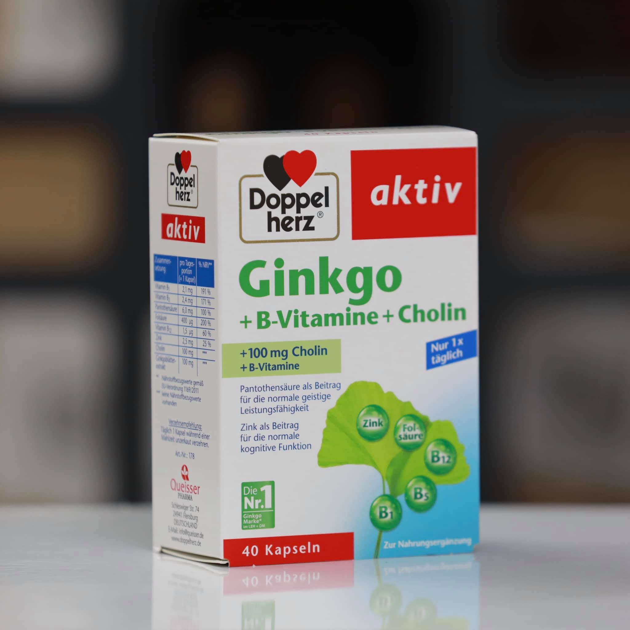 Viên Uống Bổ Não Doppelherz Aktiv Ginkgo, 40 Viên