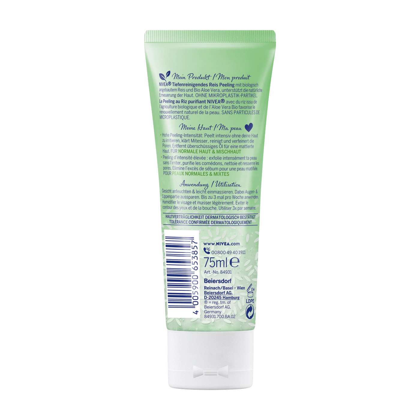 Tẩy da chết Nivea Bio Aloe vera 75ml